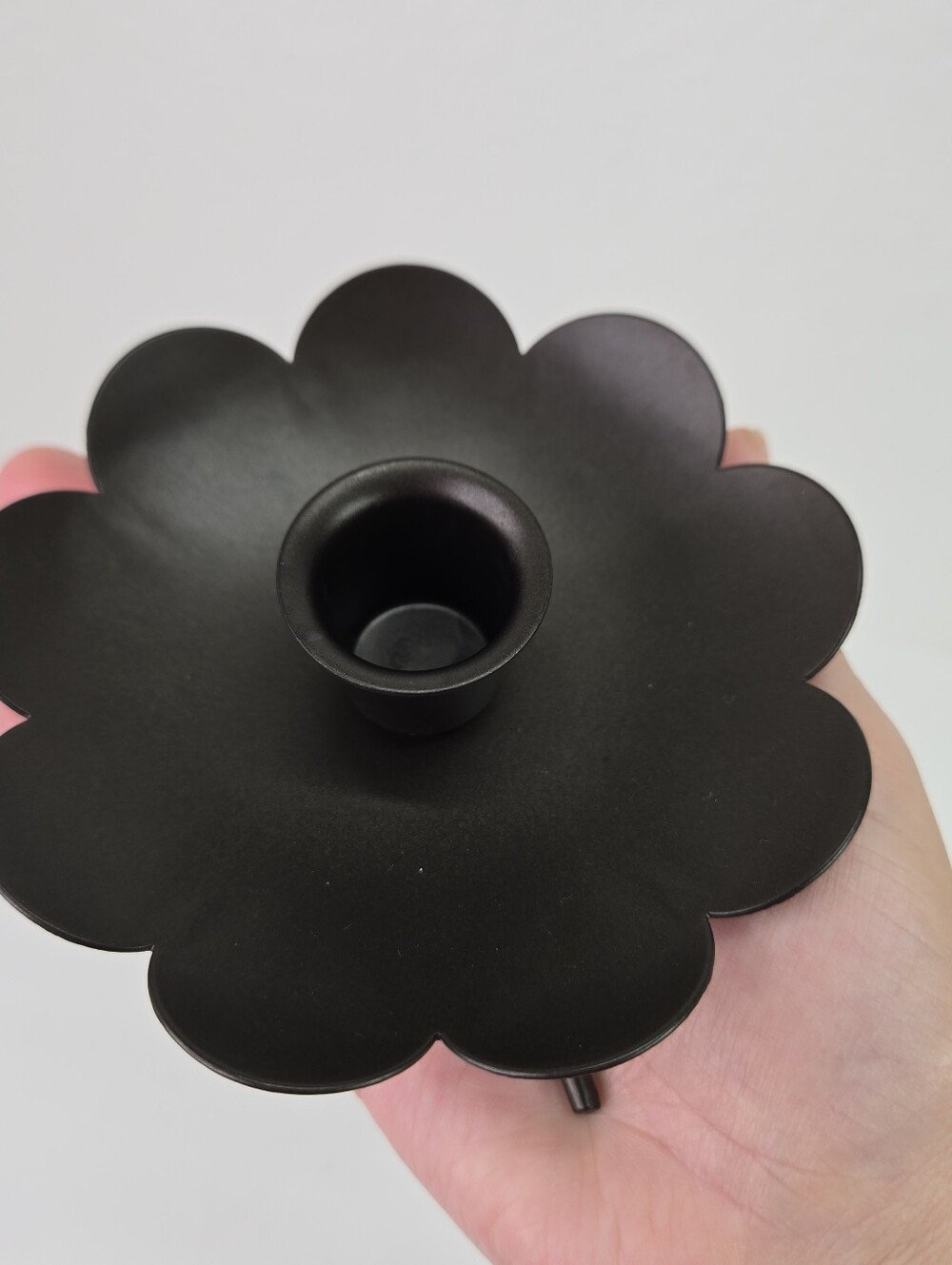 PartyLite Black Metal Scallop Flower Taper Candle Holders Creative Capers Set 2 - Picture 14 of 16